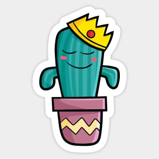 Cute Cactus King Sticker